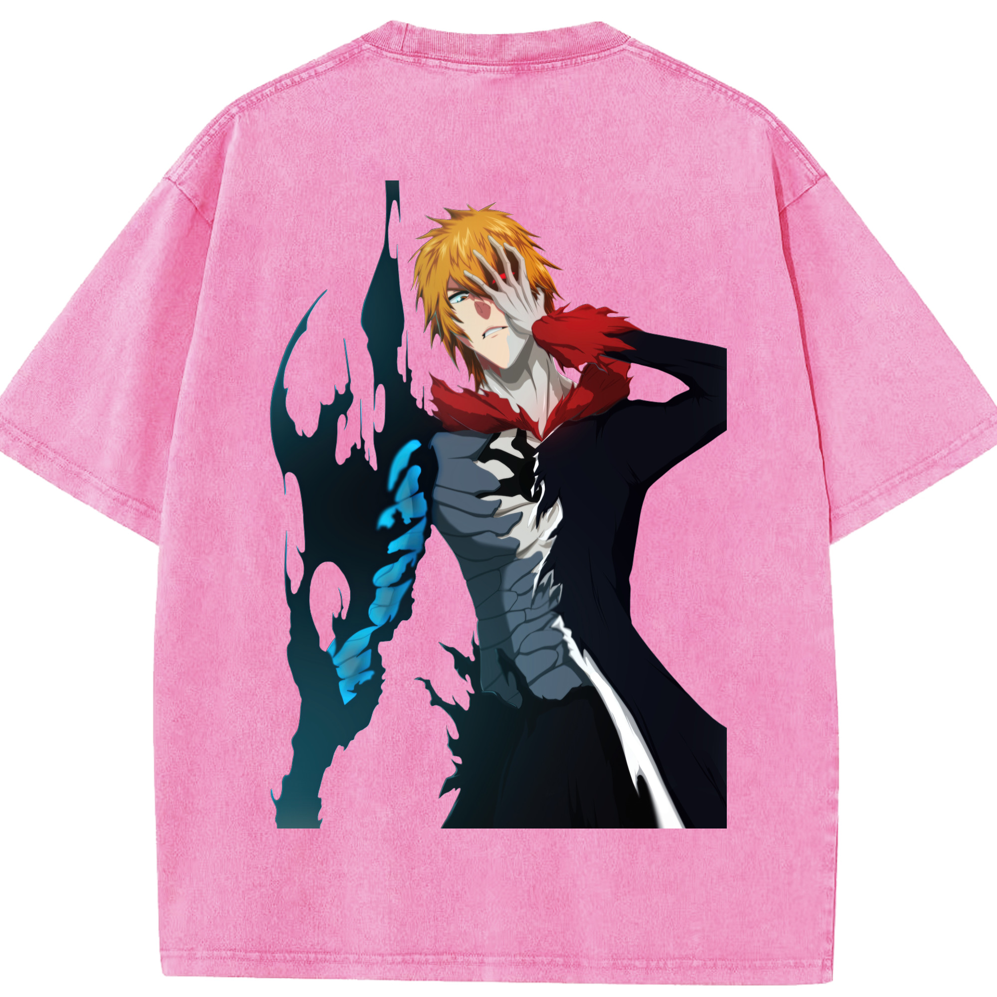 （画像用） ブリーチ 黒崎一護（くろさき いちご）BLEACH Kurosaki Ichigo 綿100% ヴィンテージ風 半袖Tシャツ（背面プリント）